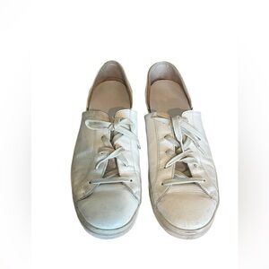 Freda Salvador Real Italian White Leather Slide Sneakers